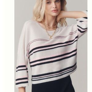 Pilcro Women's Sweater in Black, Pink, and White